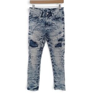 Southpole Skinny Jeans Moto Men 29x30 Blue Acid Wash Distressed Denim Streetwear